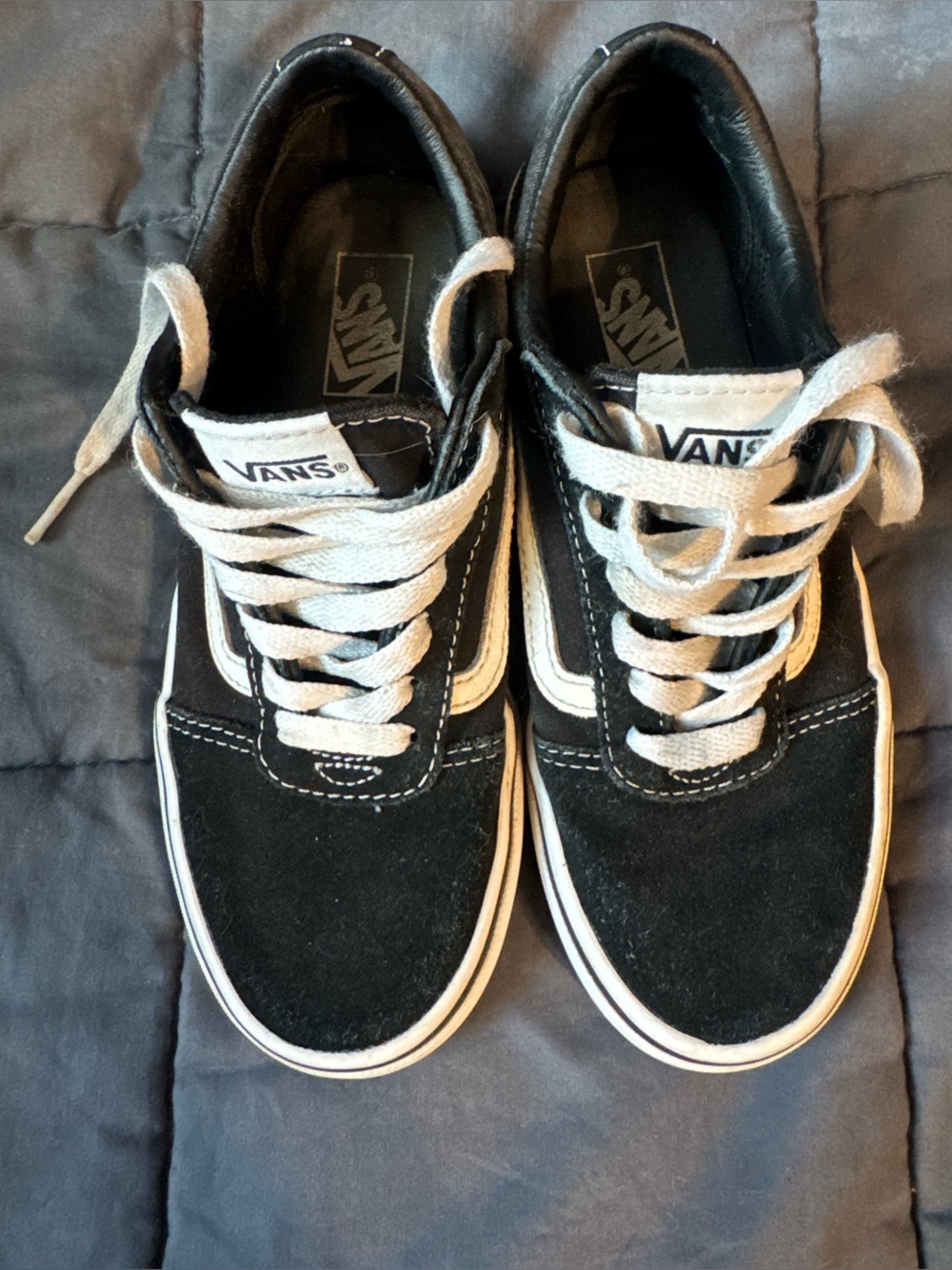 Vans Kids Black and White Old Skool Lace-Up Sneakers